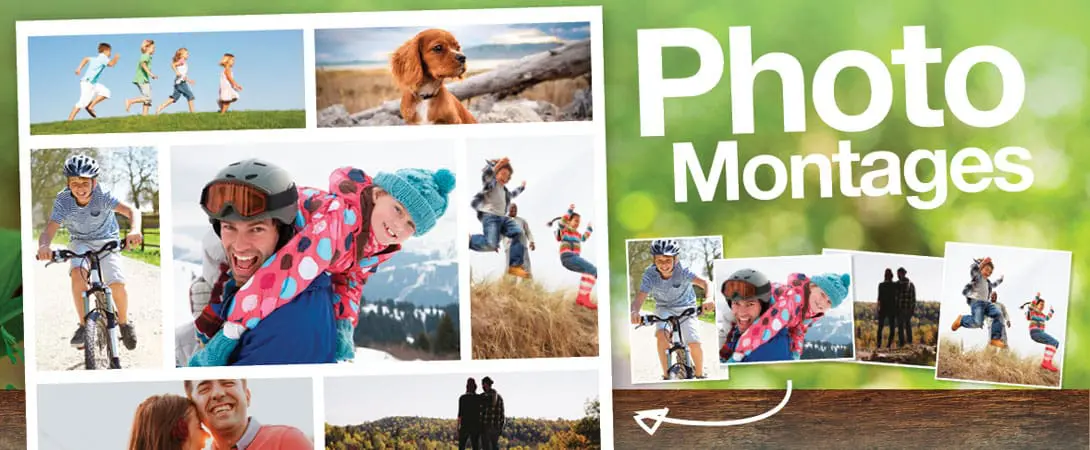Collage of family photos and outdoor activities.