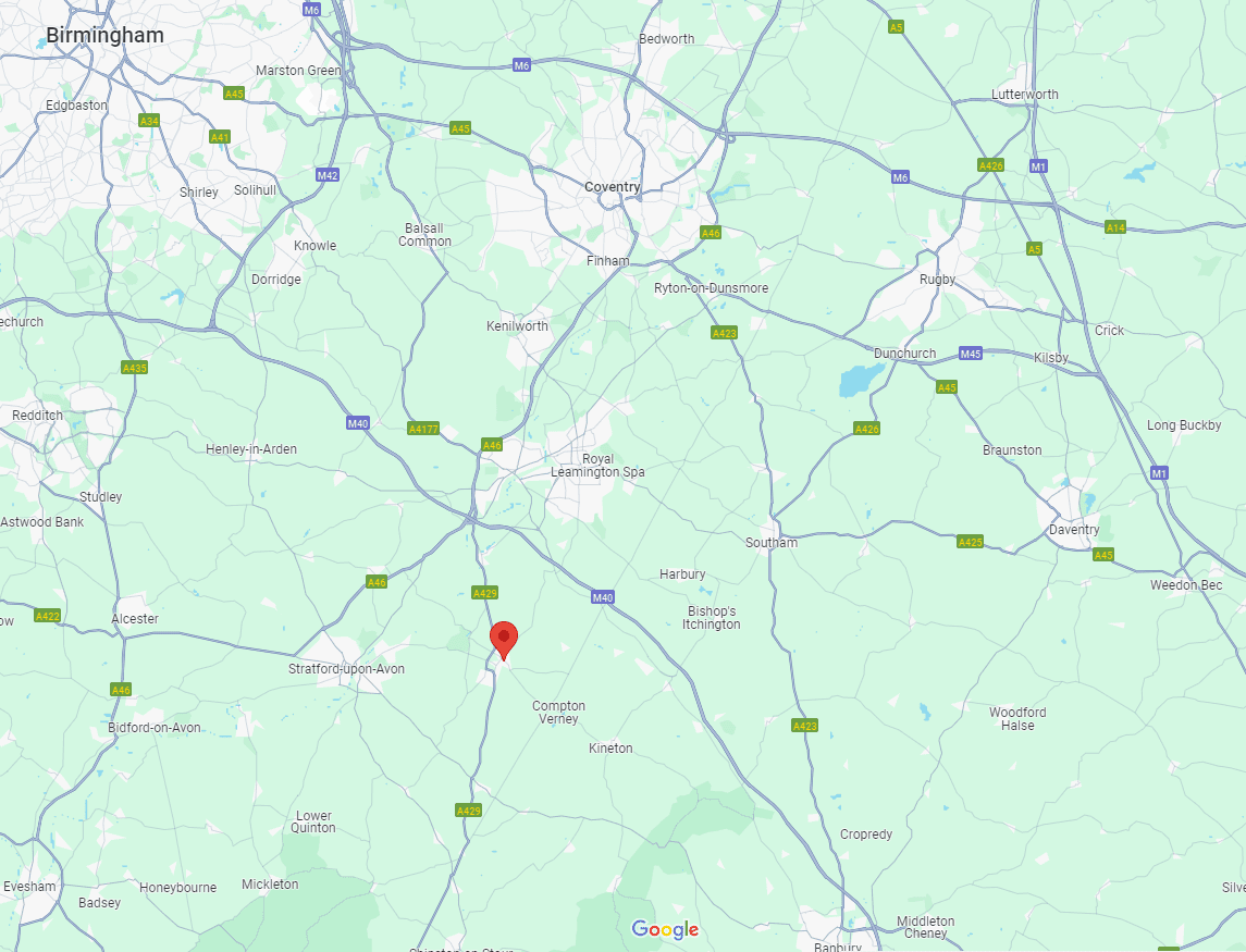 Map of Birmingham and surrounding areas, UK